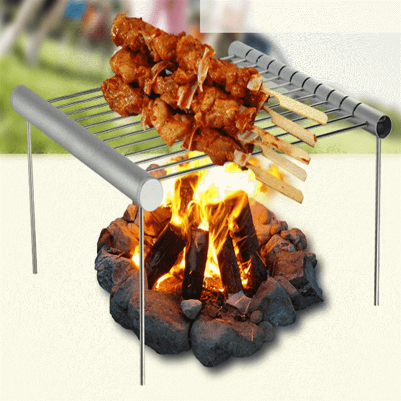 Mini Pocket BBQ Grill Portable Stainless Steel Folding Grill for Outdoor Cooking and Barbecues