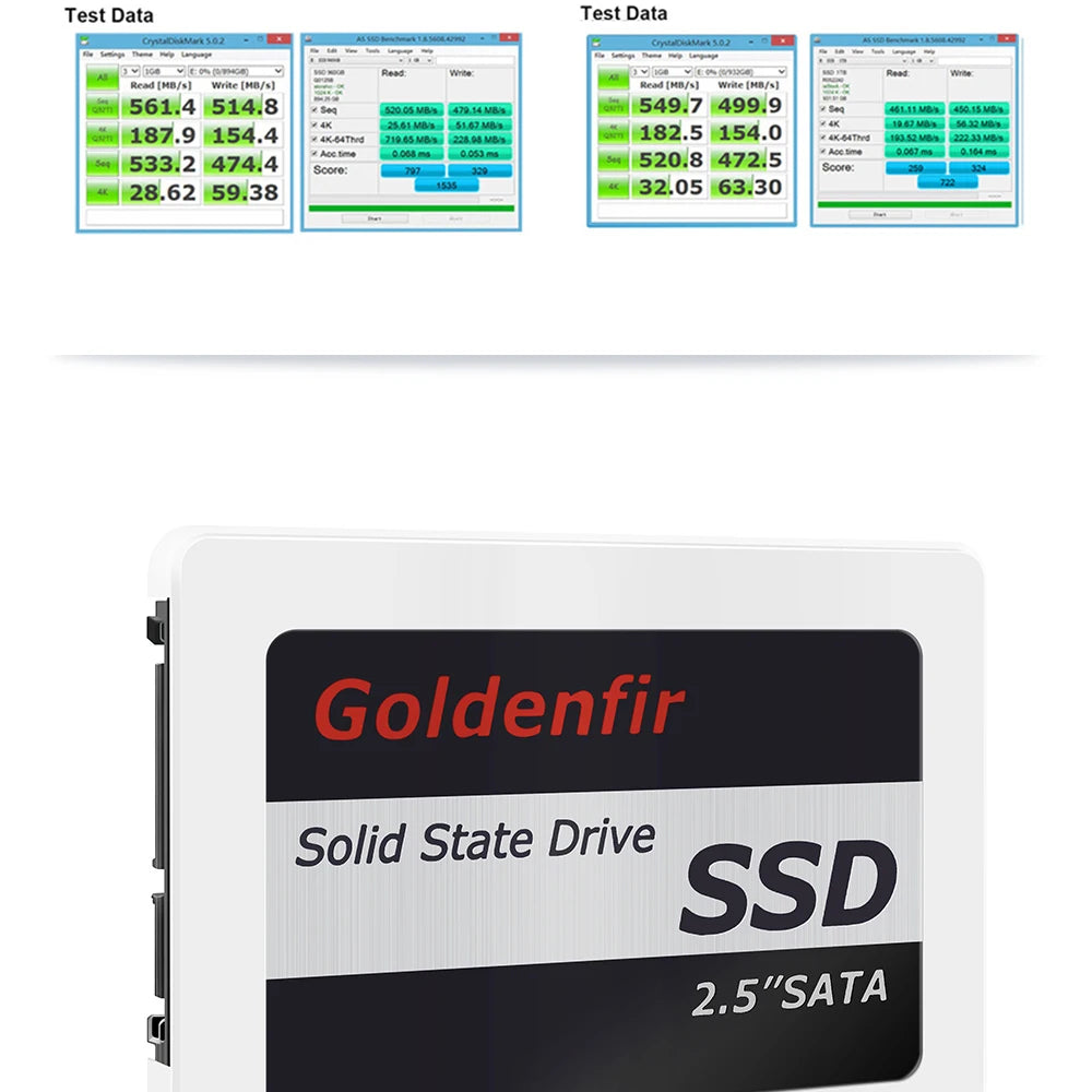 Goldenfir SSD 120GB 250GB 500GB 960GB 2.5 Hard Drive Disk Disc Solid State Disks 2.5 " Internal