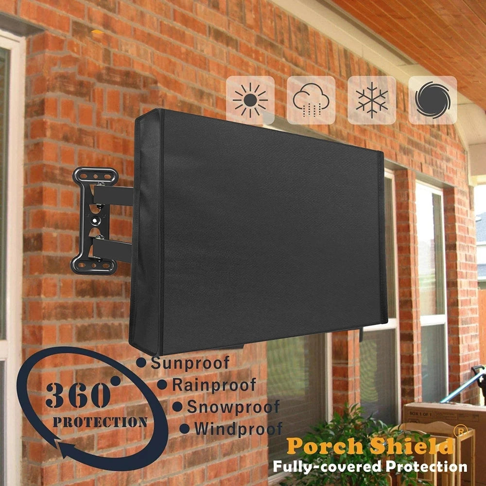 Grey Outdoor TV Screen Cover Weatherproof Universal Protector for 22 to 65 Inch LCD Televisions Dustproof and Waterproof Case