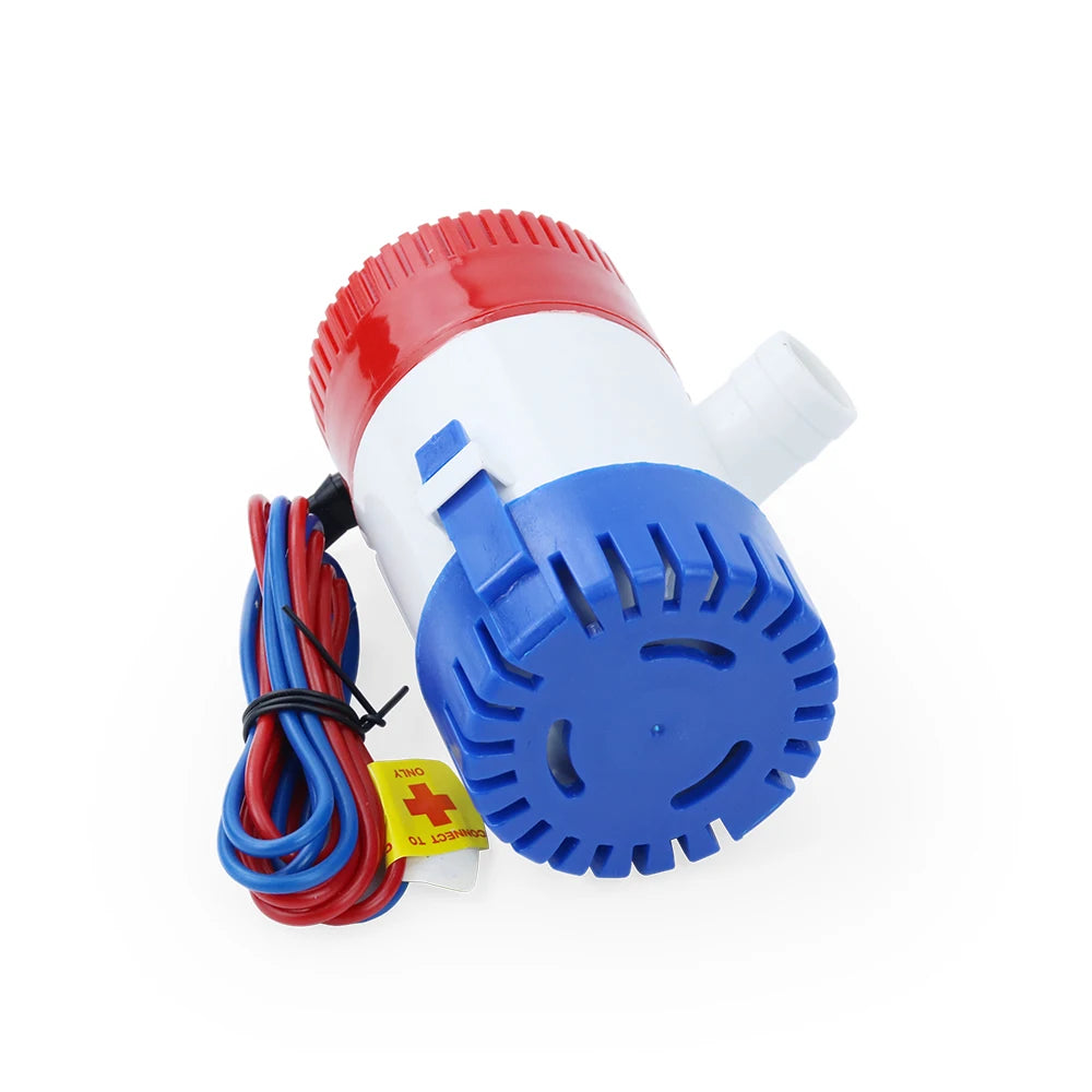 Minibomba de achique eléctrica sumergible para barco, 12 V CC, 500/750/1100 GPH, con sensor de interruptor de flotador para hidroavión, motor, casa flotante