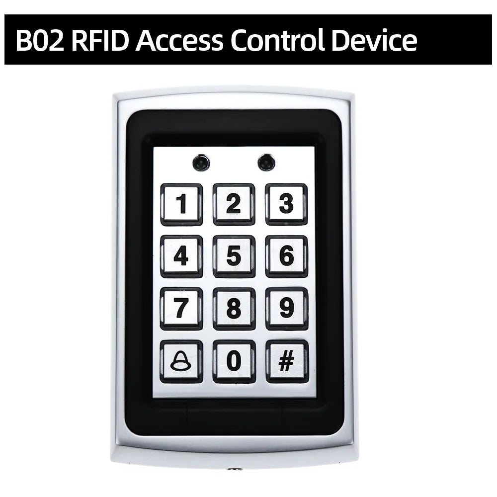 RFID Metal Access Control Keypad with Waterproof Cover for Outdoor Electronic Lock System and EM4100 Keychains