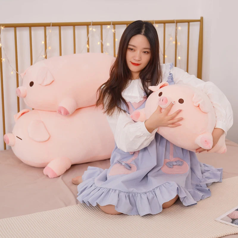 Squish Pig Stuffed Doll Plush Piggy Toy Soft Pillow Cushion for Kids and Babies Available in 40cm 50cm 60cm 80cm