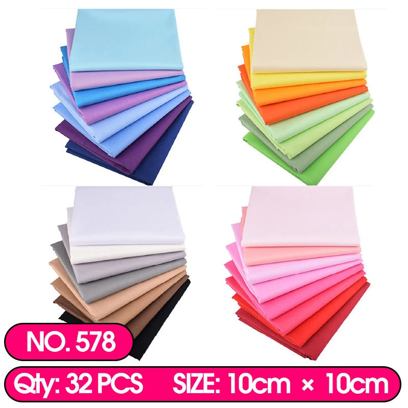 Teramila 8/32/50PCS Classic Solid Cotton Fat Quarter Fabric
