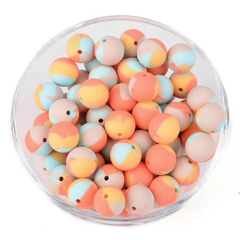 LOFCA 15mm Silicone Loose Beads 20pcs Safe Teether For Infants