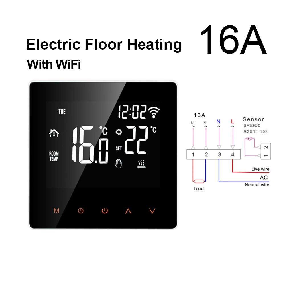 Smart WiFi Thermostat for Electric Heating and Gas Boiler with Alexa and Google Home Integration