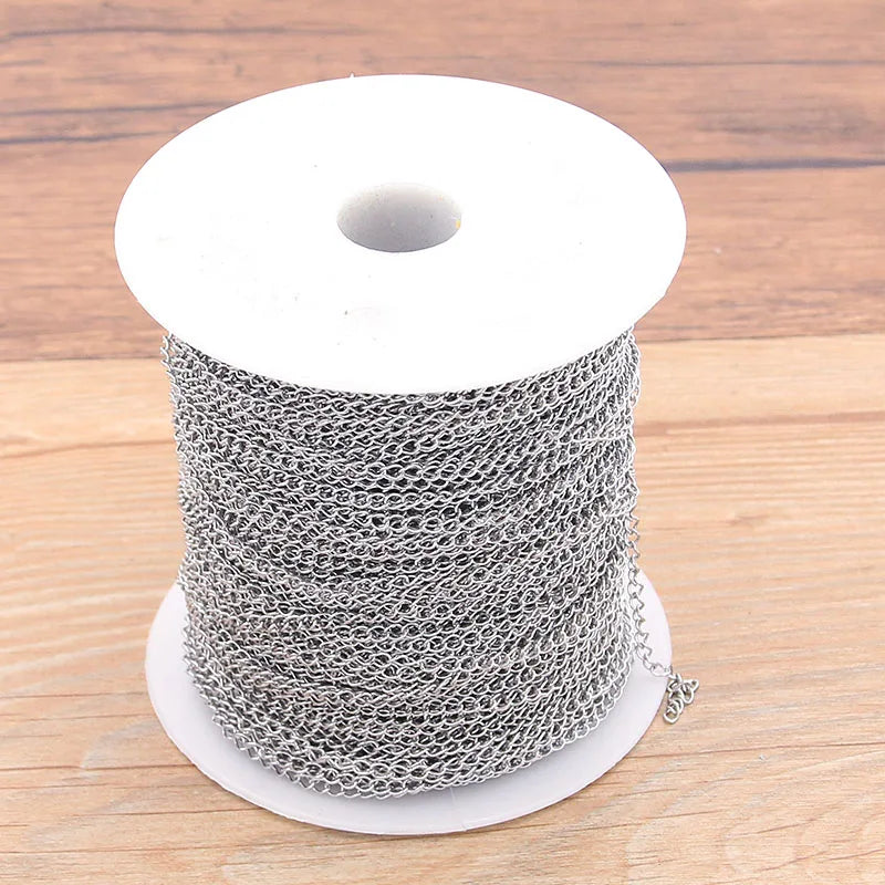 5 Meters/Lot 3 Size Stainless Steel Polishing Necklace Chains