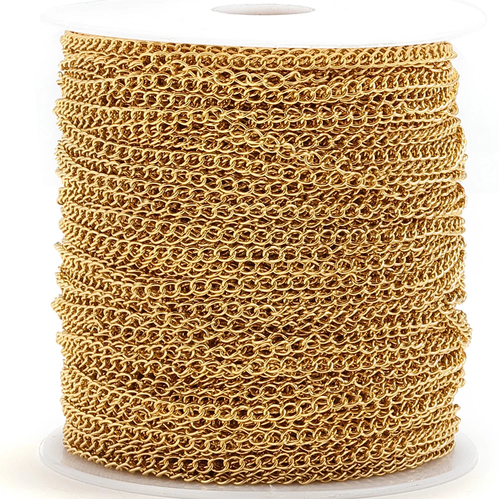 2 Meters Gold Stainless Steel Extension Chain 2/3/4mm for DIY Jewelry