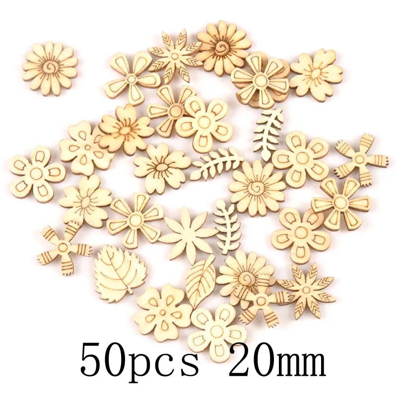 Mixed Leaf Animal Butterfly Chips Wooden Cutouts Craft Embellishments mt2520