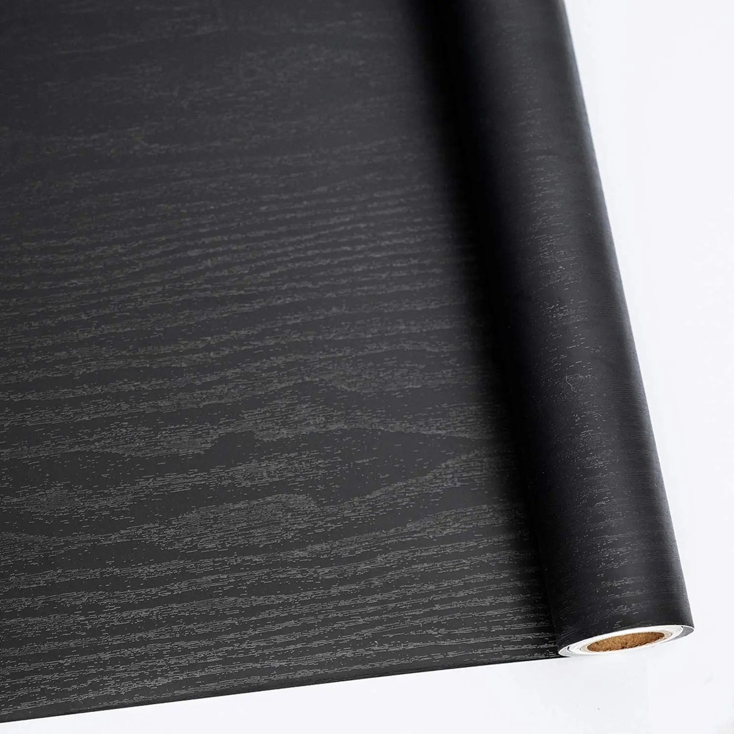 Papel autoadhesivo decorativo de madera negra para despegar y pegar, para muebles, superficies de madera auténtica con sensación táctil, fácil de limpiar