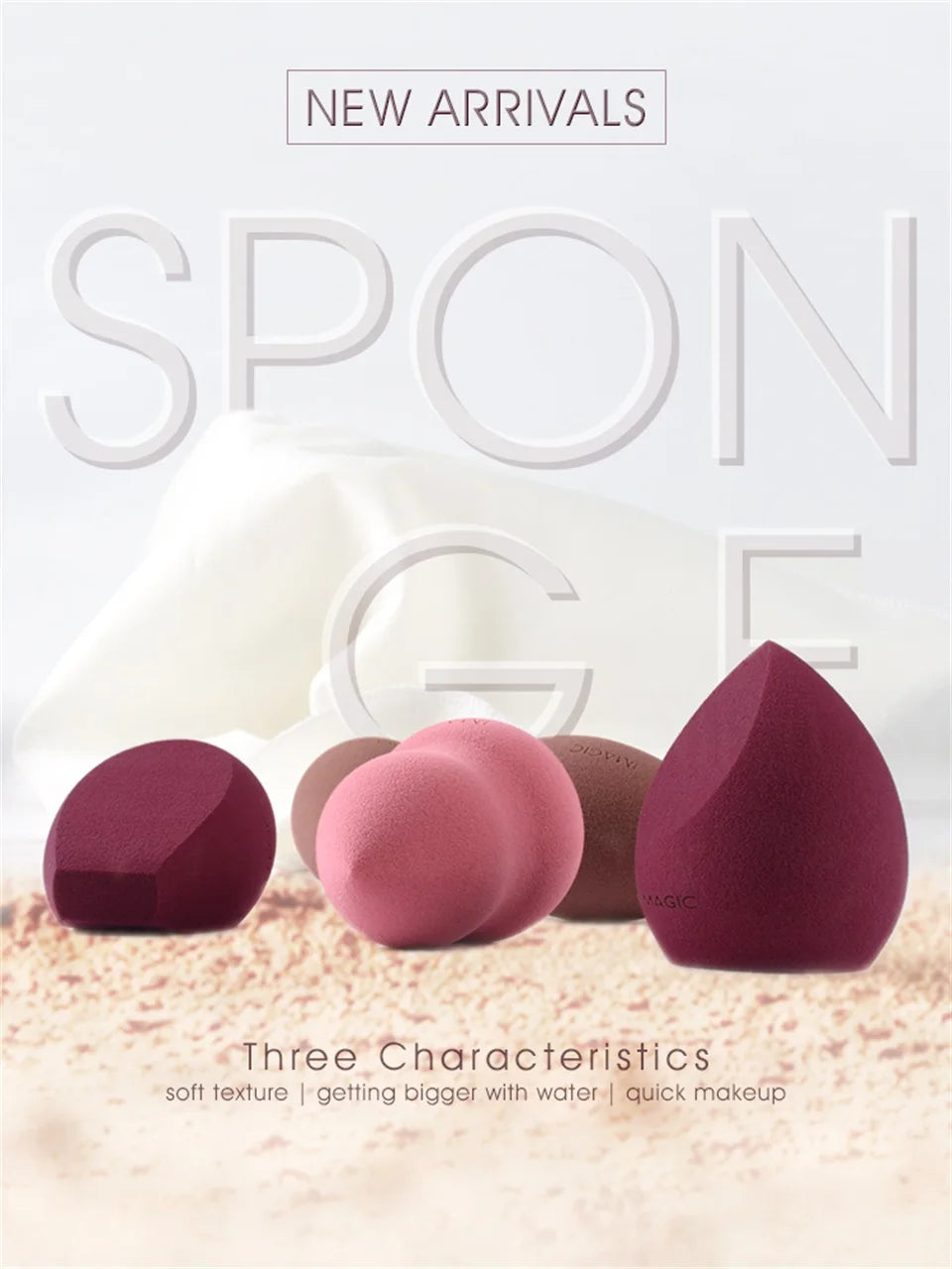 IMAGIC Professional Makeup Sponge Set 10 Pcs Ultra-Soft Wet and Dry Beauty Blender Puff for Flawless Application