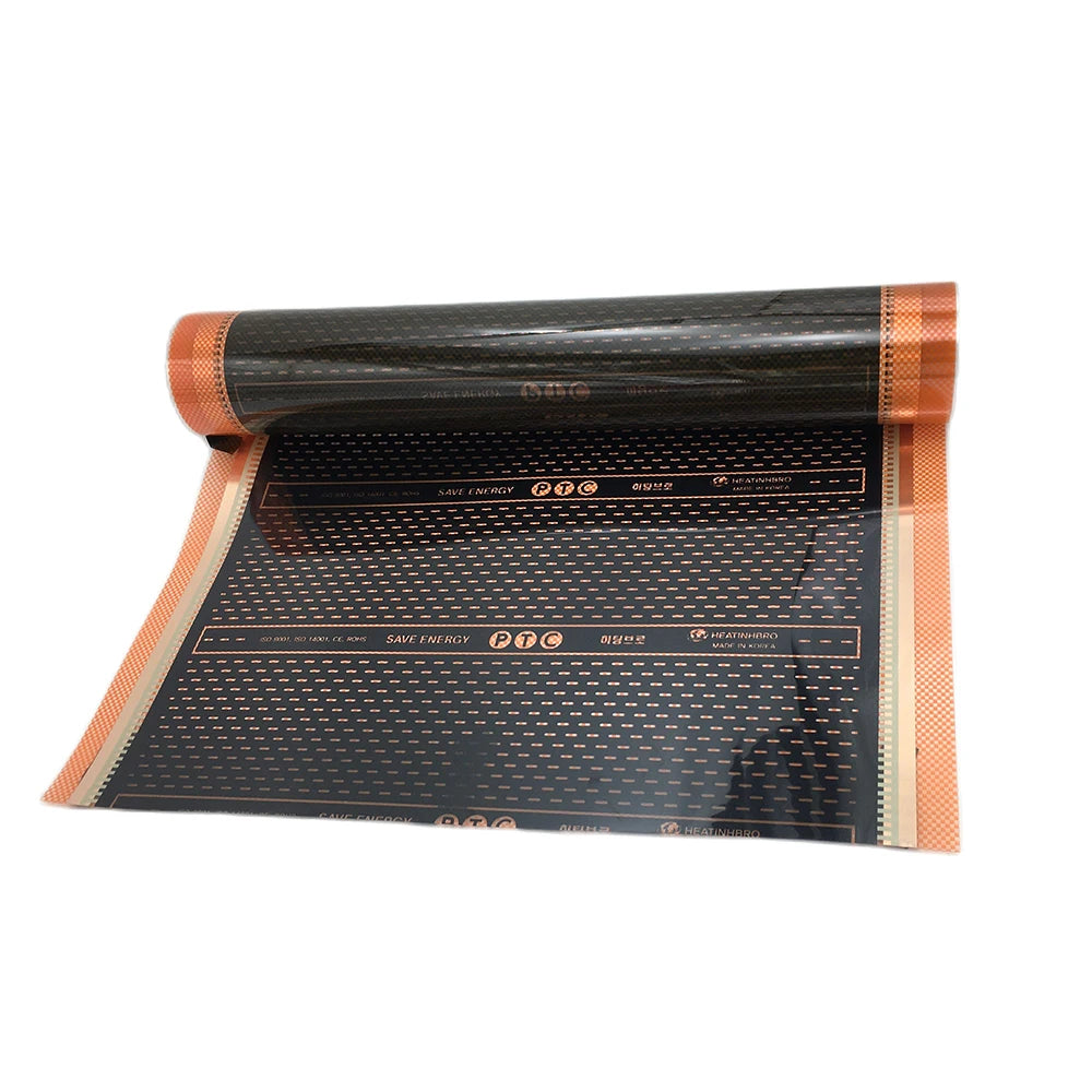 All Sizes Brand New AC220V Graphene PTC Heating Film Infrared Electric Warm Floor Heating System 240W/m2 Carbon Foil