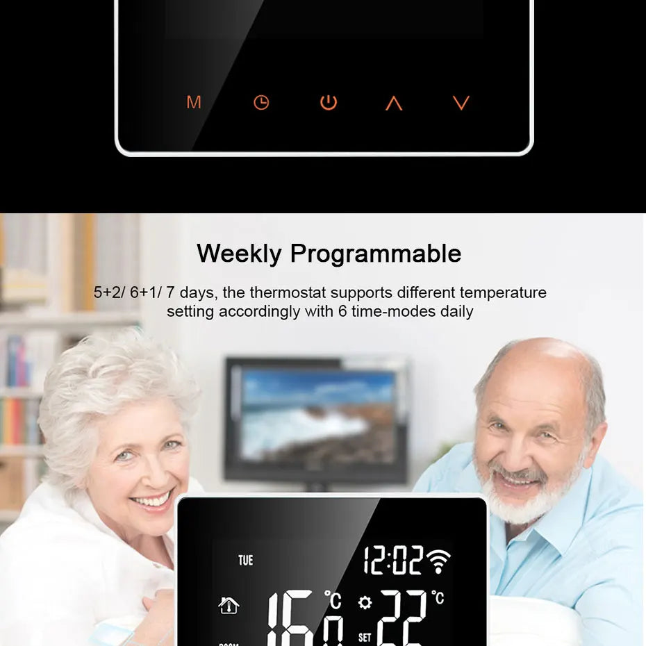 Smart WiFi Thermostat for Electric Heating and Gas Boiler with Alexa and Google Home Integration