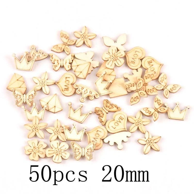 Mixed Leaf Animal Butterfly Chips Wooden Cutouts Craft Embellishments mt2520