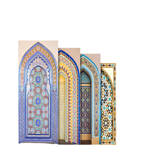 2pcs/Set Muslim Styles Door Art Mural Sticker Peel & Stick PVC Home Decor
