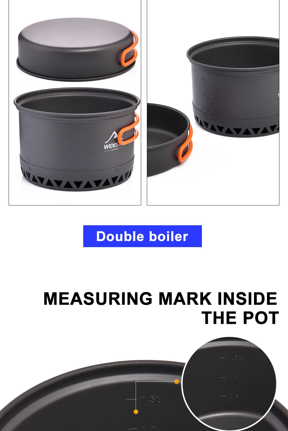 Outdoor Cookware Set – 1.3L/2.3L Camping Pot, Kettle & Tableware for Travel Cooking