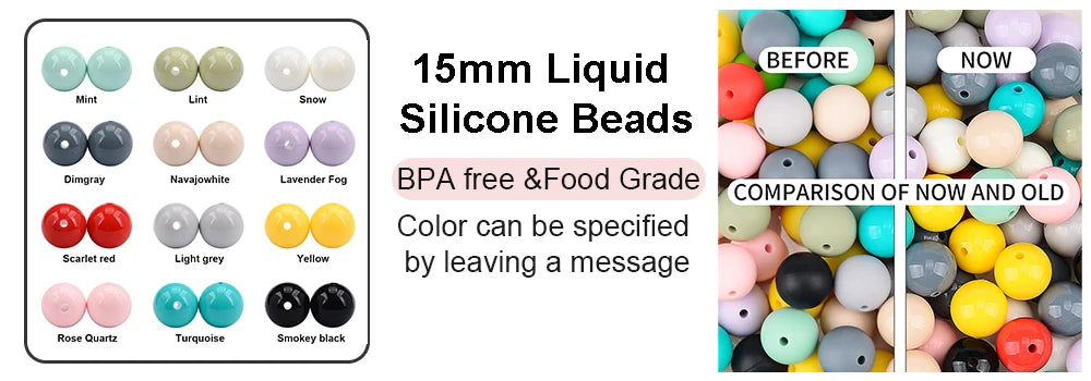 LOFCA 15mm Silicone Loose Beads 20pcs Safe Teether For Infants