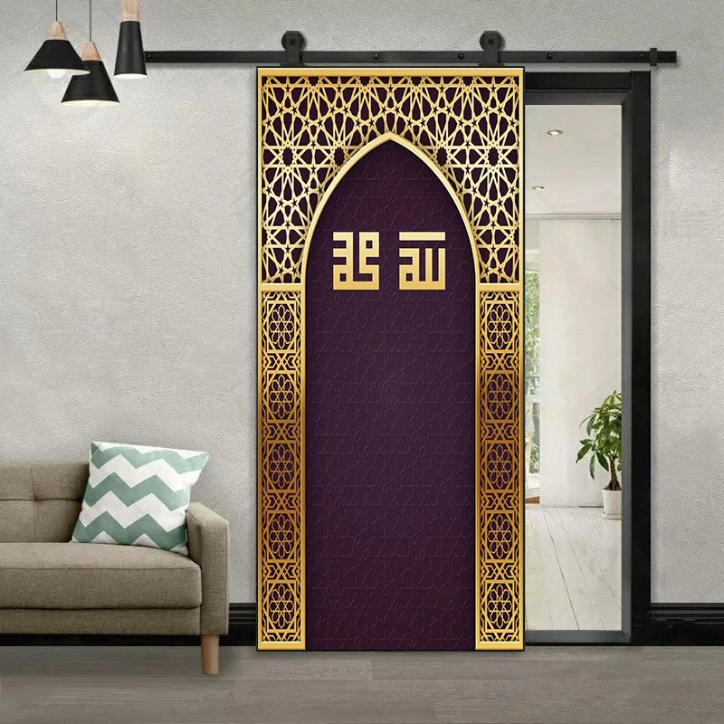 2pcs/Set Muslim Styles Door Art Mural Sticker Peel & Stick PVC Home Decor