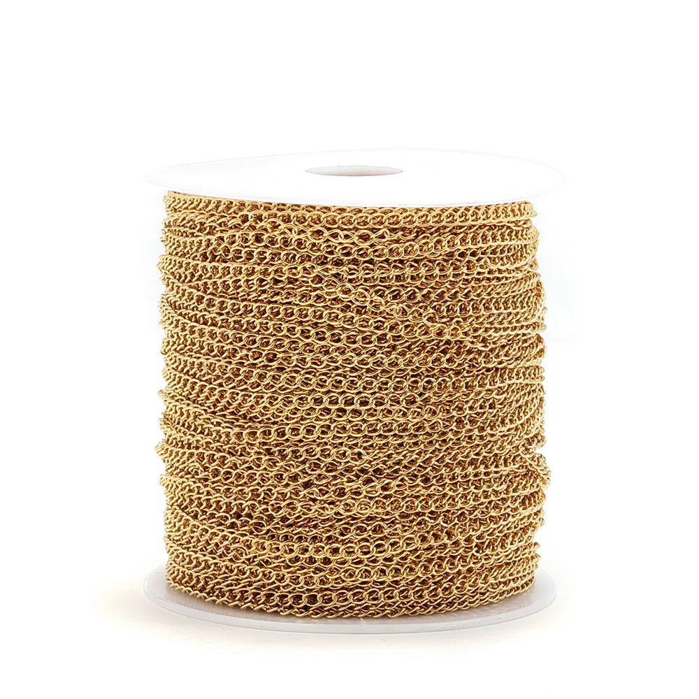 2 Meters Gold Stainless Steel Extension Chain 2/3/4mm for DIY Jewelry