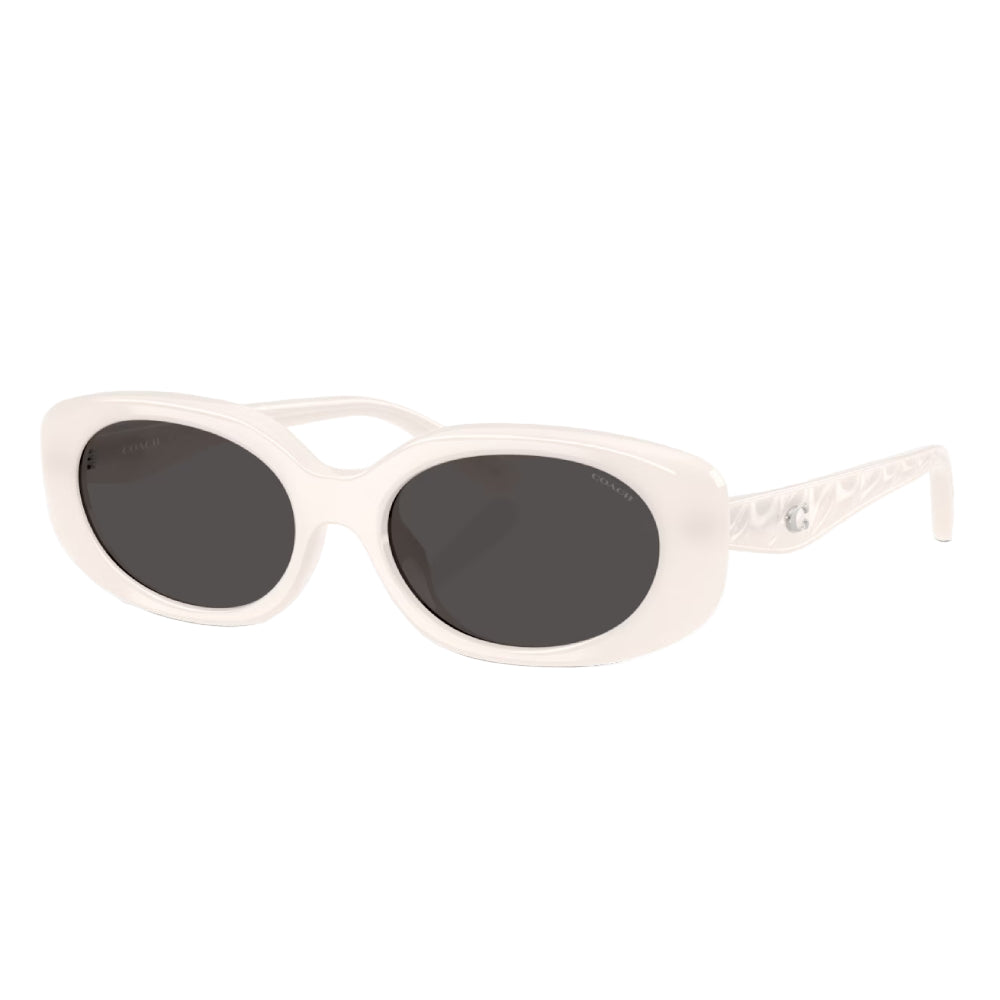 Coach HC8443D Women's Oval Solid Color Sunglasses
