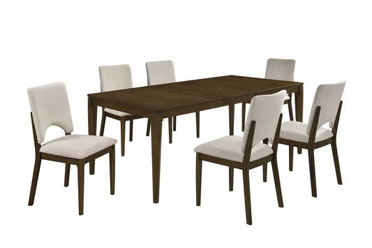 Windsor (7-Piece) Dining Table Set by Homelegance - Brown/White