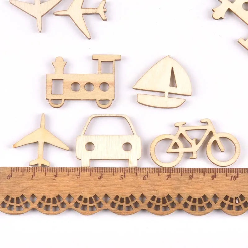 Mixed Leaf Animal Butterfly Chips Wooden Cutouts Craft Embellishments mt2520