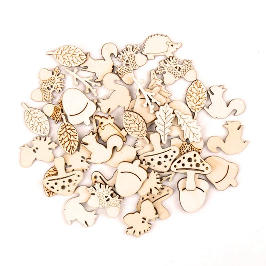 Home Decoration Wooden DIY Animal Shapes 25-30mm 20pcs