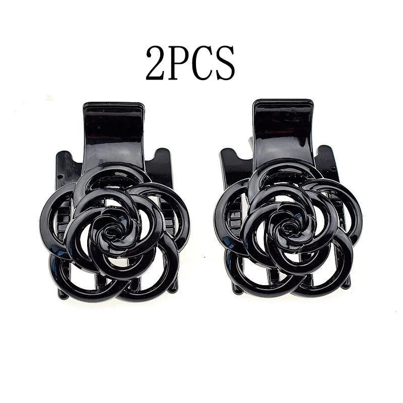 Black Rose Flower Hair Claw for Women Accessories Hair Clips Korean Fashion Claws Clip Hairclip Hairpins Crab Clamp Headwear