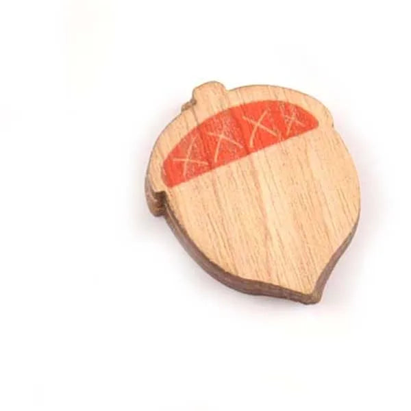 25Pcs Mixed Leaf Pine Cone Wooden Embellishments DIY 24x32mm