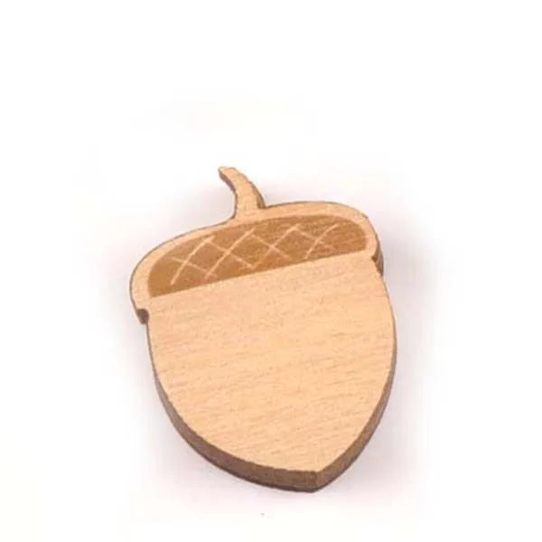 25Pcs Mixed Leaf Pine Cone Wooden Embellishments DIY 24x32mm