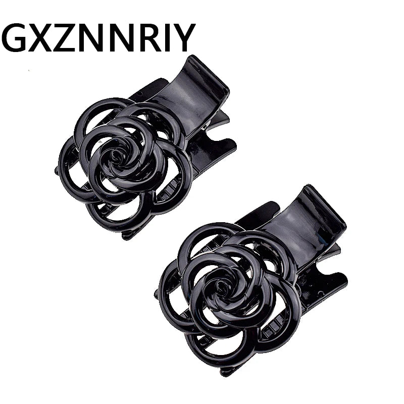 Black Rose Flower Hair Claw for Women Accessories Hair Clips Korean Fashion Claws Clip Hairclip Hairpins Crab Clamp Headwear