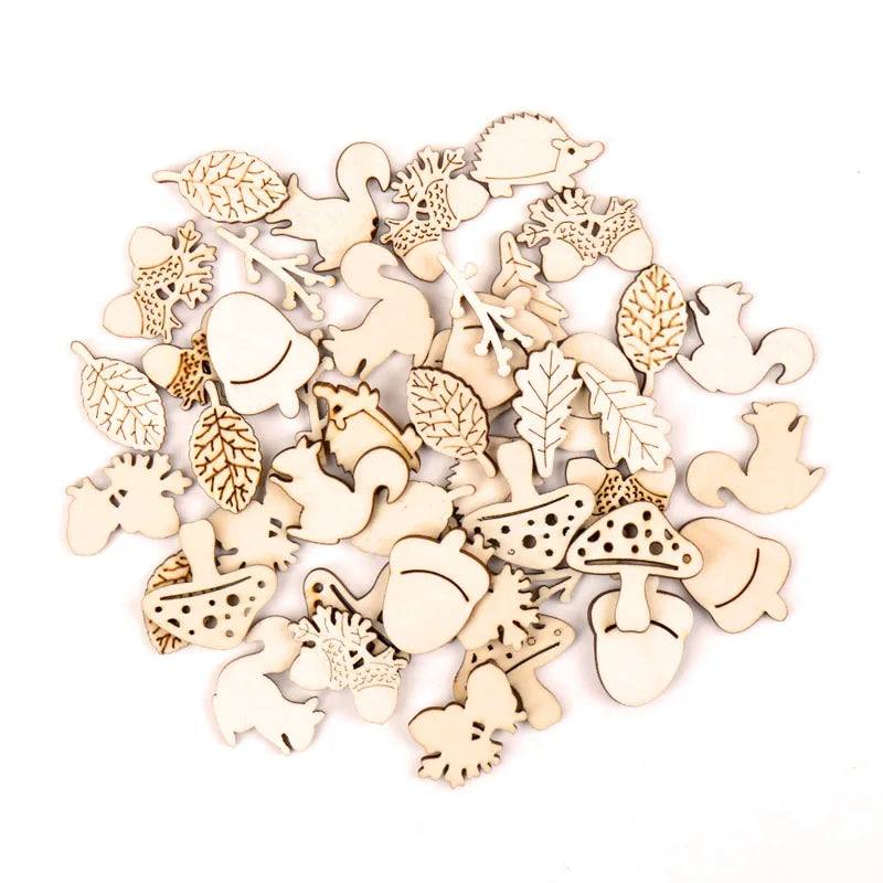 Home Decoration Wooden DIY Animal Shapes 25-30mm 20pcs