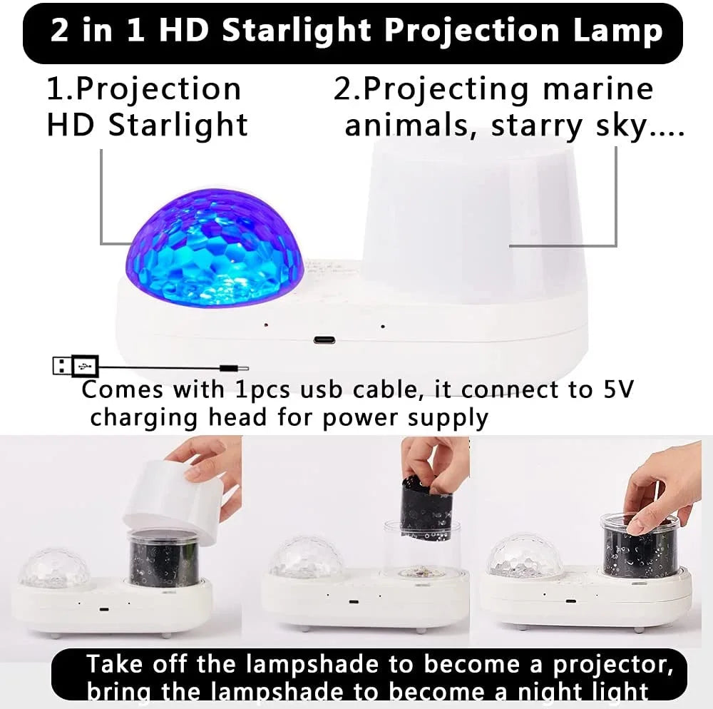 Ocean Light Projector for Bedroom 3D Star Galaxy Lamp