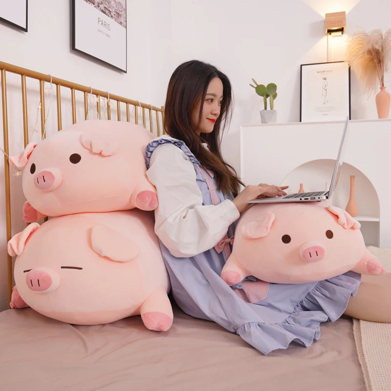 Squish Pig Stuffed Doll Plush Piggy Toy Soft Pillow Cushion for Kids and Babies Available in 40cm 50cm 60cm 80cm