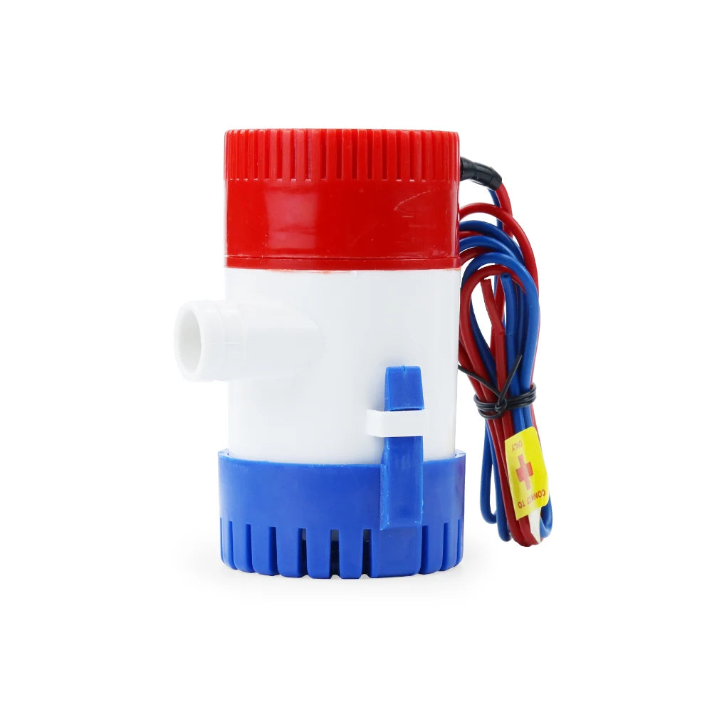 Minibomba de achique eléctrica sumergible para barco, 12 V CC, 500/750/1100 GPH, con sensor de interruptor de flotador para hidroavión, motor, casa flotante