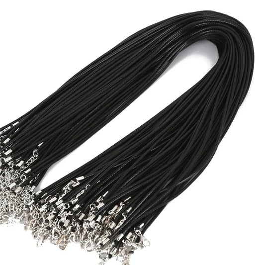 50 Pcs Colorful Leather Cord Wax Rope Necklace For DIY Jewelry