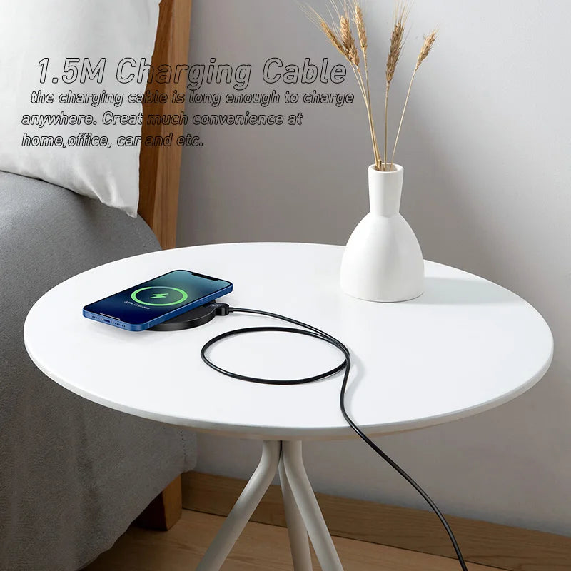 Baseus 15W Fast Wireless Charger Pad with LED Display for iPhone 15 14 and Samsung Devices