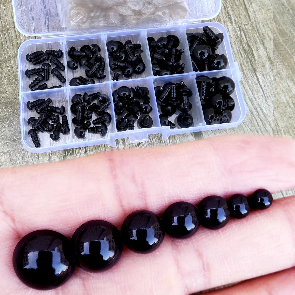 100pcs 8/10/12/14mm Plastic Safety Eyes for DIY Doll Toys