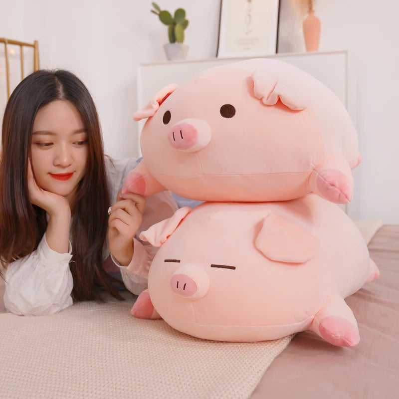 Squish Pig Stuffed Doll Plush Piggy Toy Soft Pillow Cushion for Kids and Babies Available in 40cm 50cm 60cm 80cm
