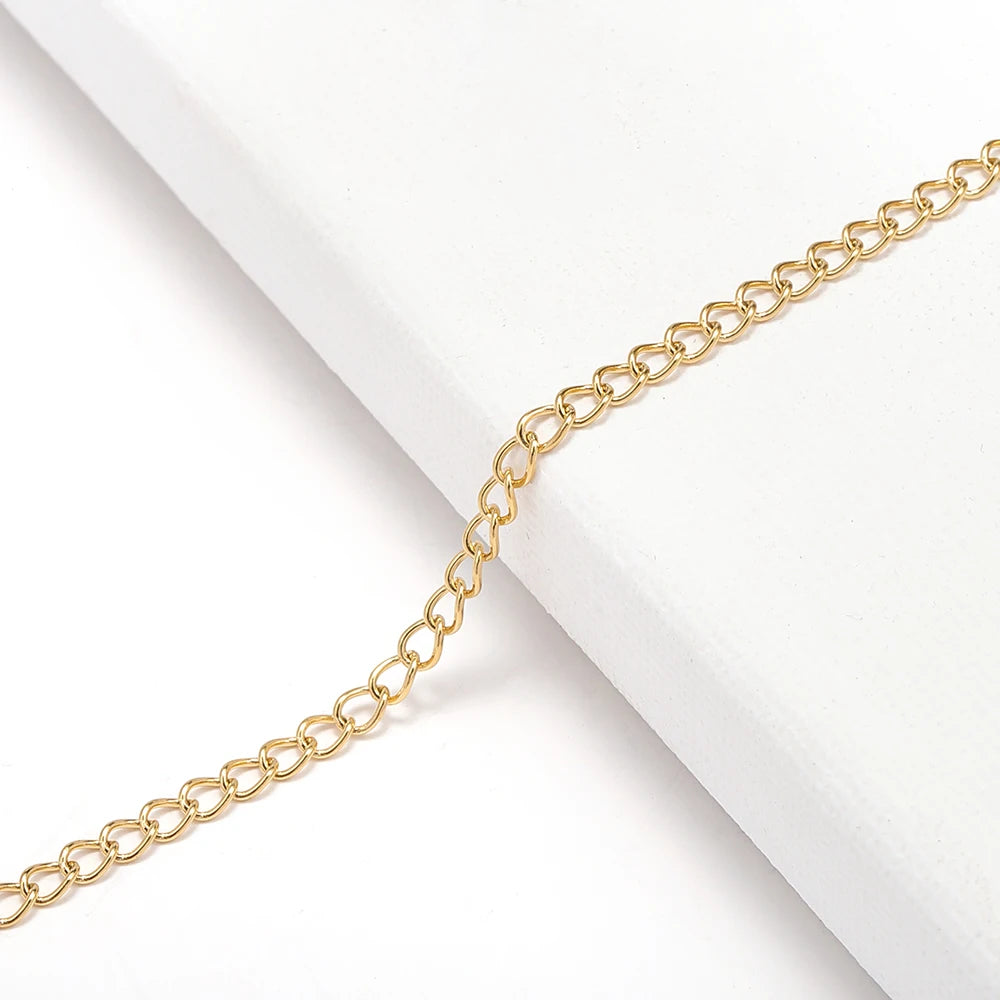 2 Meters Gold Stainless Steel Extension Chain 2/3/4mm for DIY Jewelry