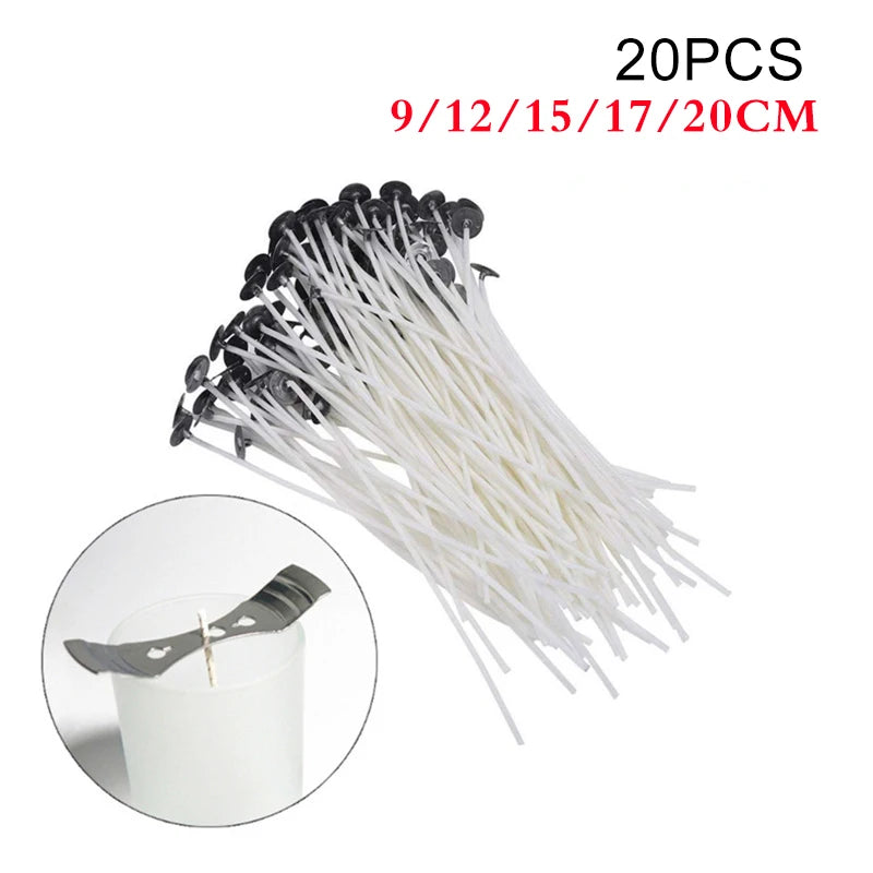 20PCS Pre-waxed Cotton Candle Wicks for DIY Making 9/12/15/17/20cm
