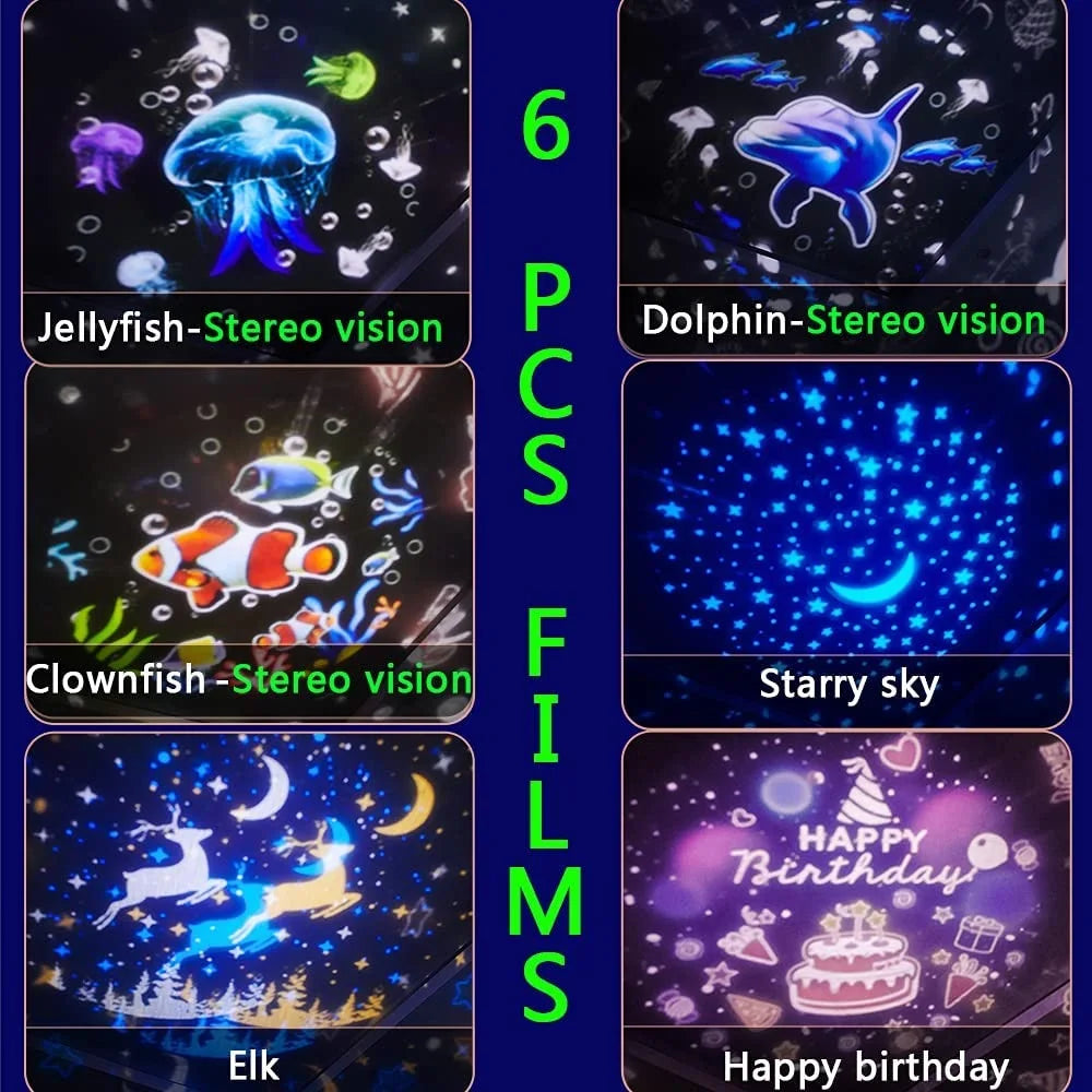 Ocean Light Projector for Bedroom 3D Star Galaxy Lamp