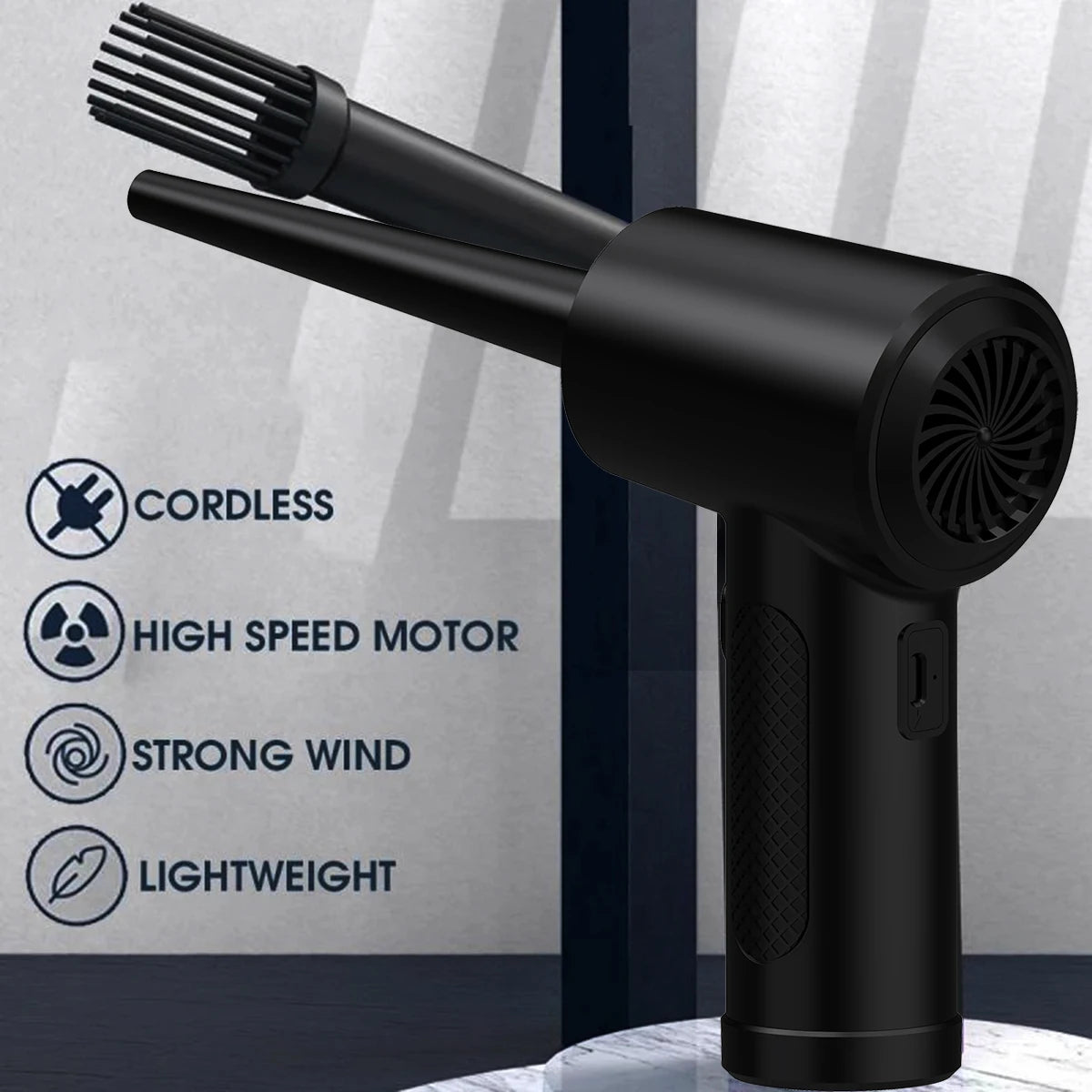 Cordless Electric Air Duster 51000RPM Wireless Compressed Air Blower for Cleaning Electronics and Home Surfaces