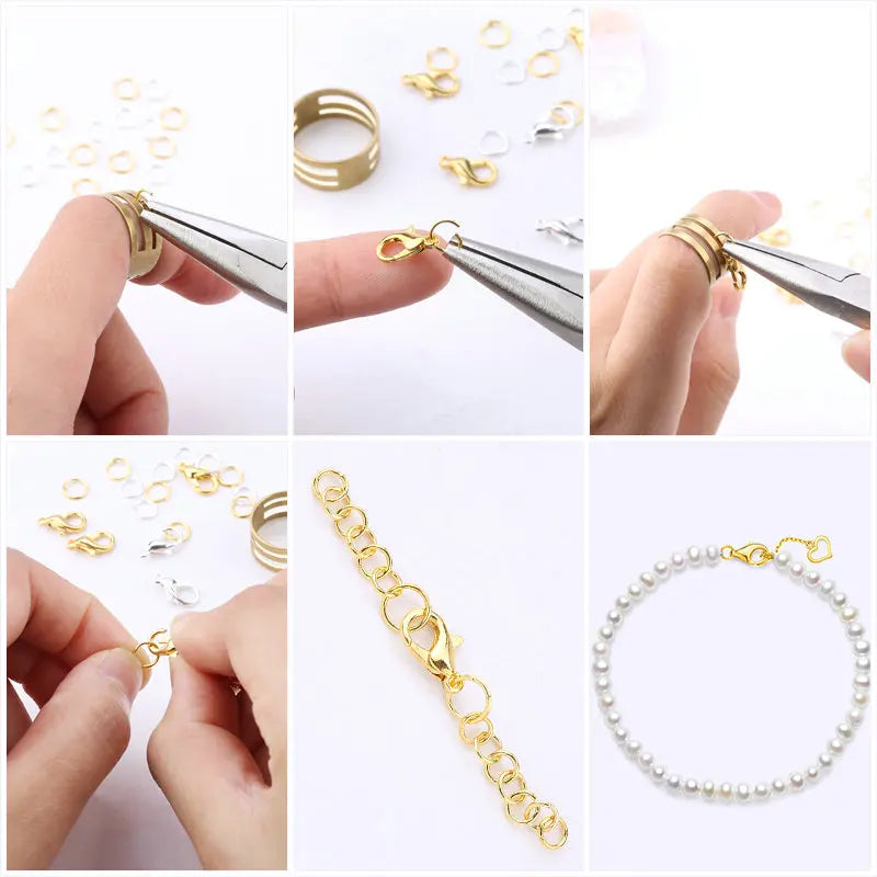 1Box Jewelry Findings Kits Zinc Alloy Open Jump Rings Lobster Clasps for DIY Jewelry Making Supplies