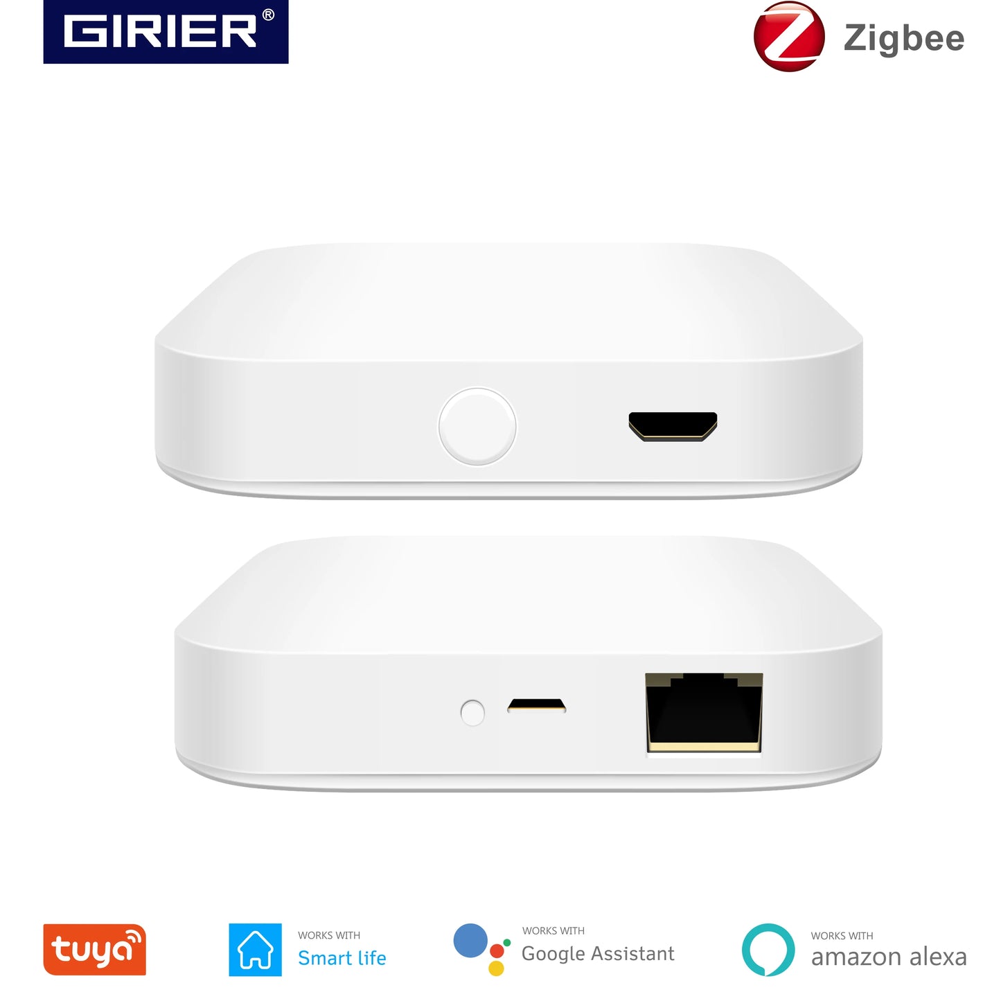 Hub inteligente Tuya ZigBee 3.0, puente de enlace inalámbrico/con cable para control remoto por voz mediante aplicación, funciona con Alexa y Google Home Assistant