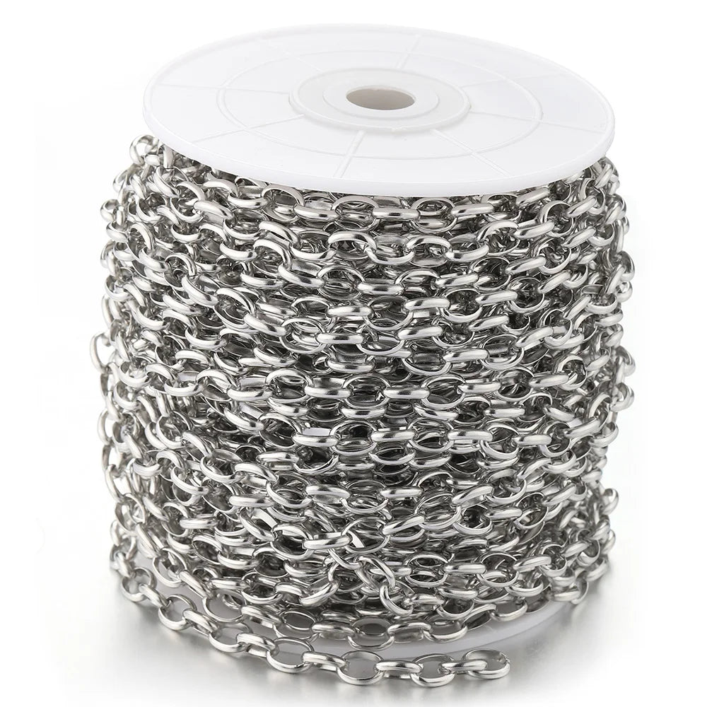 No Fade 1Meter Gold Stainless Steel 7.5mm Rolo Chain