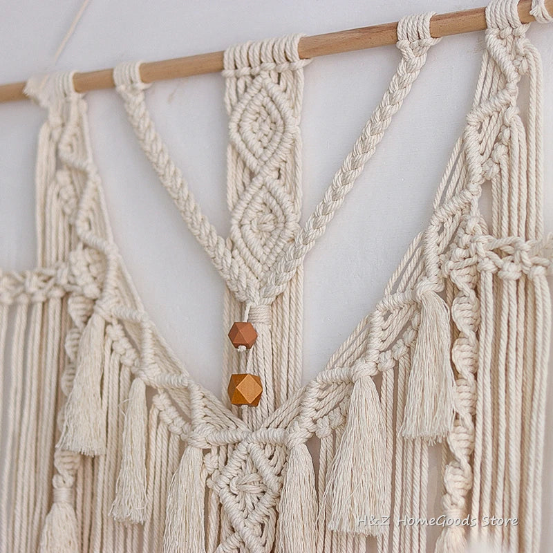 Big Macrame Wall Hanging Tapestry With Tassels For Boho Decor