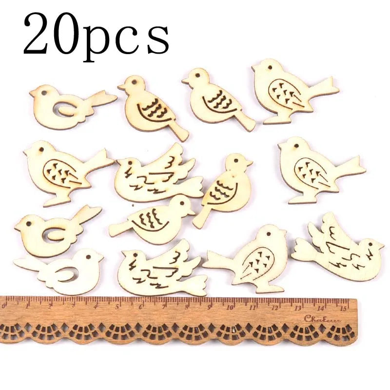 Mixed Leaf Animal Butterfly Chips Wooden Cutouts Craft Embellishments mt2520