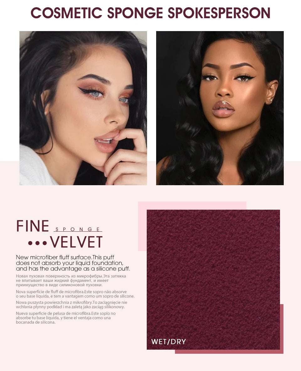 IMAGIC Professional Makeup Sponge Set 10 Pcs Ultra-Soft Wet and Dry Beauty Blender Puff for Flawless Application