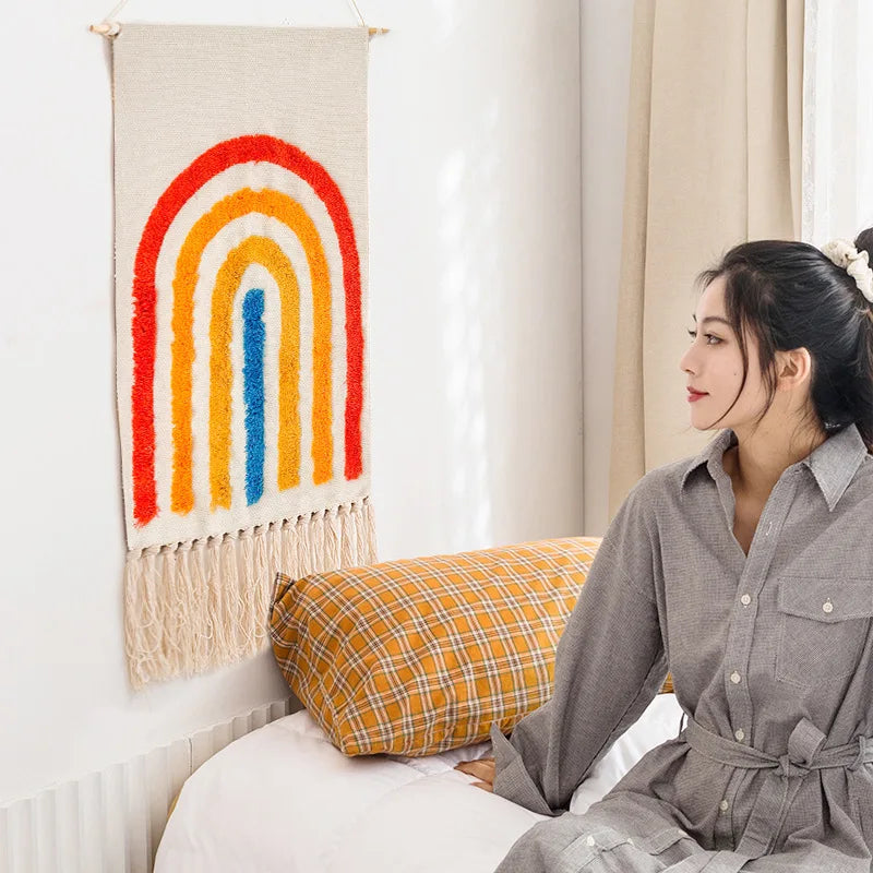 Macrame Wall Hanging Tapestry Nordic Cotton Tassel Boho Decor