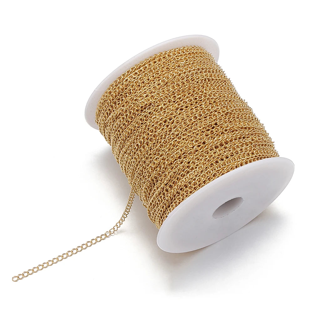 2 Meters Gold Stainless Steel Extension Chain 2/3/4mm for DIY Jewelry